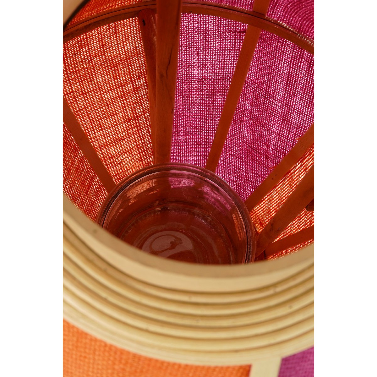 Roger Lantaarn - H45 x Ø32 cm - Jute - Fuchsia, Oranje