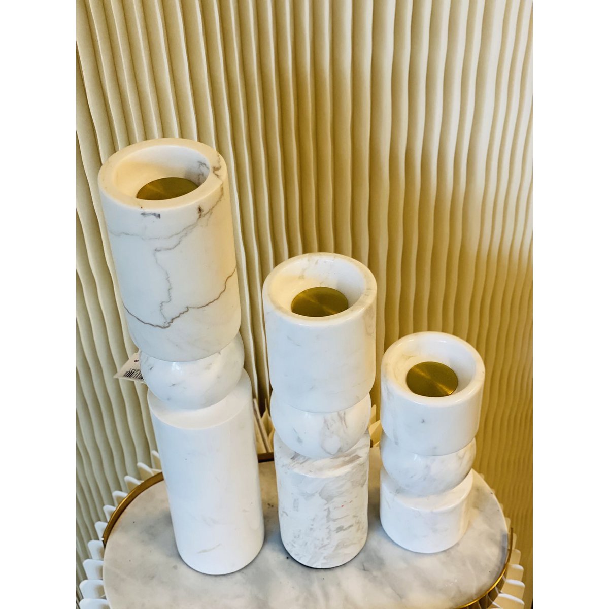 KANDELAAR | MARBLE | WHITE 3 SIZE