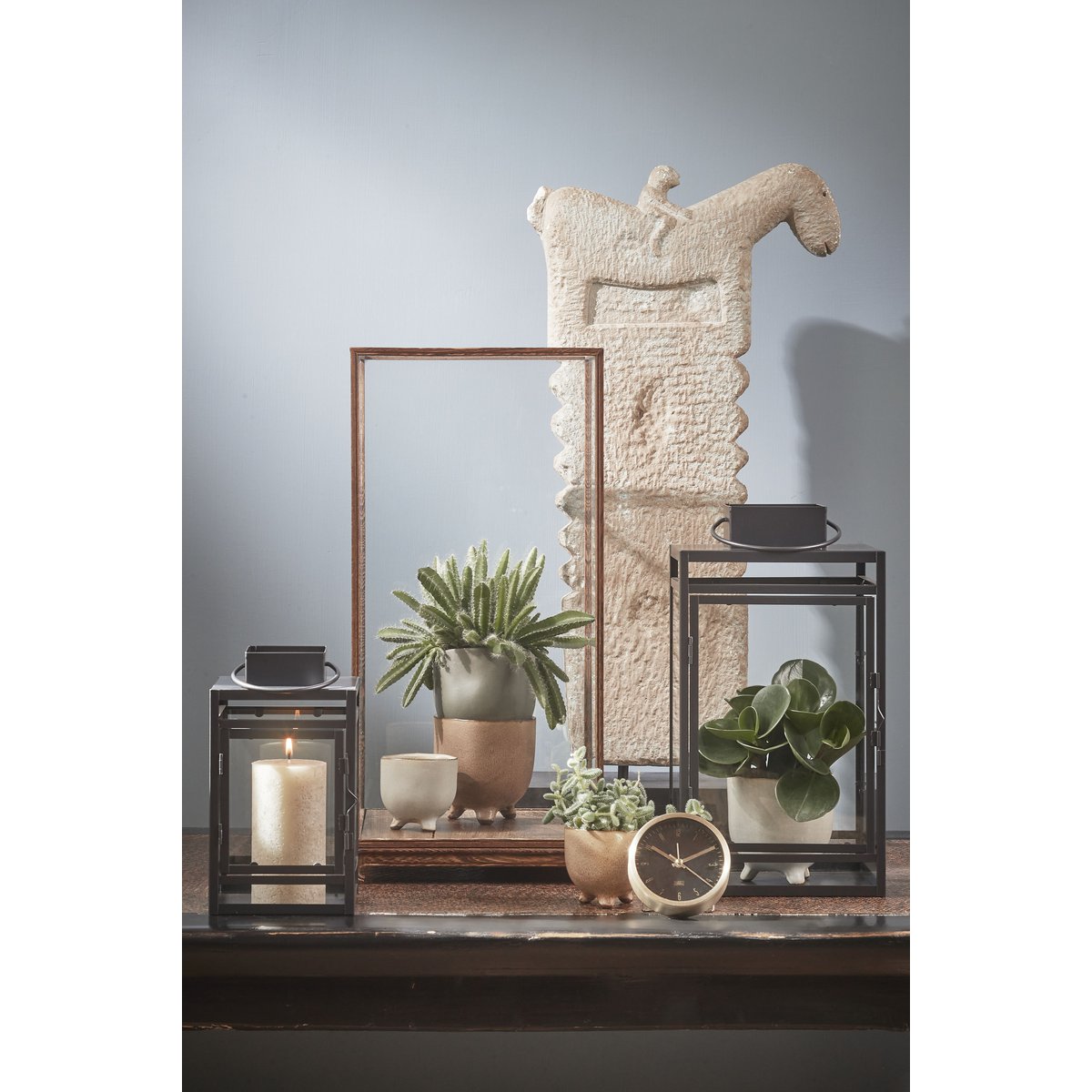 Storm Lantaarn - L20 x B19 x H36 cm - Zwart