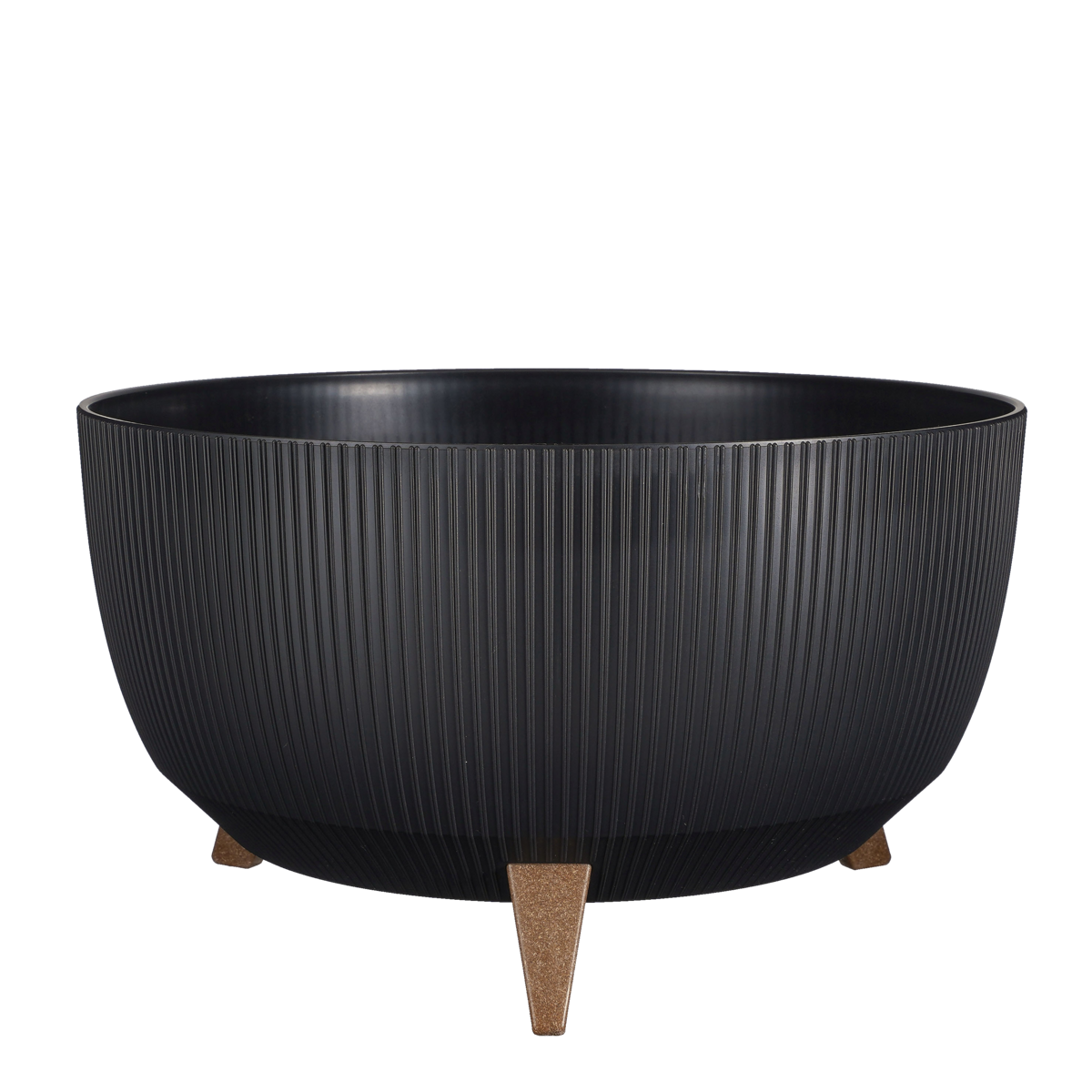 Doppio Bloempot op Poten - H22 x Ø47 cm - Gerecycled Plastic - FSC Mix - Zwart