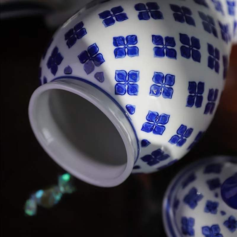 M-SIZE bloemenvaas van blauw en wit porselein (voor keuken thuis)