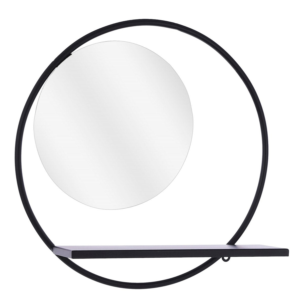 Phoenix Wandspiegel - B11 x Ø39 cm - Metaal - Zwart