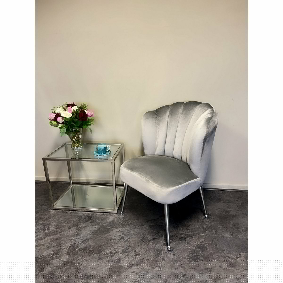 Sara - Chrome Frame + Grey