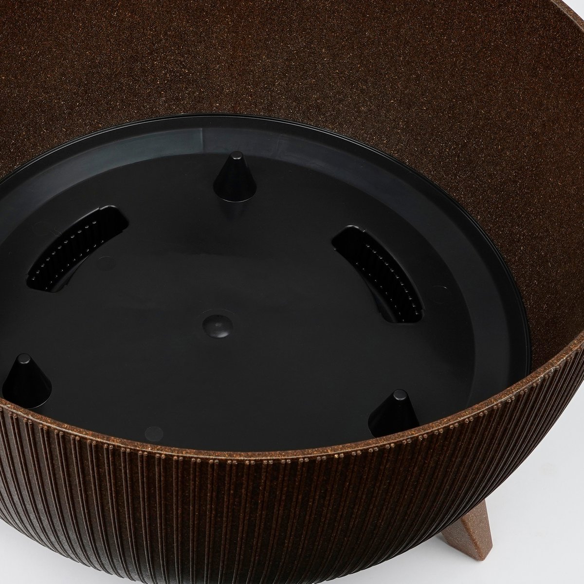 Doppio Bloempot op Poten - H22 x Ø47 cm - Polypropyleen - FSC Mix - Donkerbruin