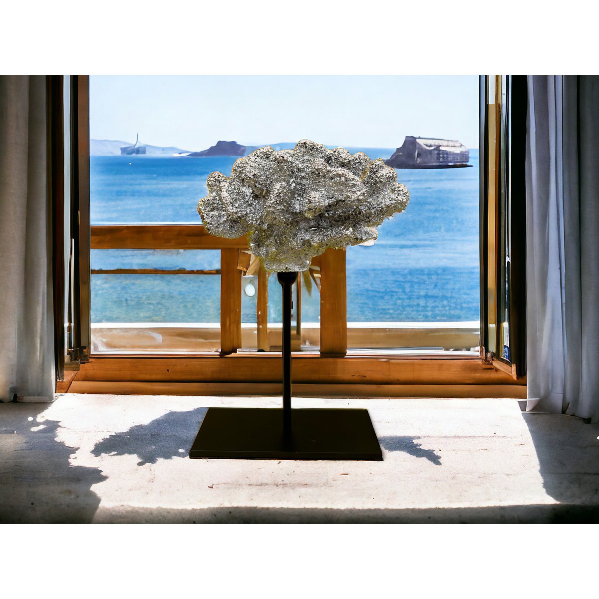 Koraal met metalen standaard ( champagnekleur) | Decoratief Koraal