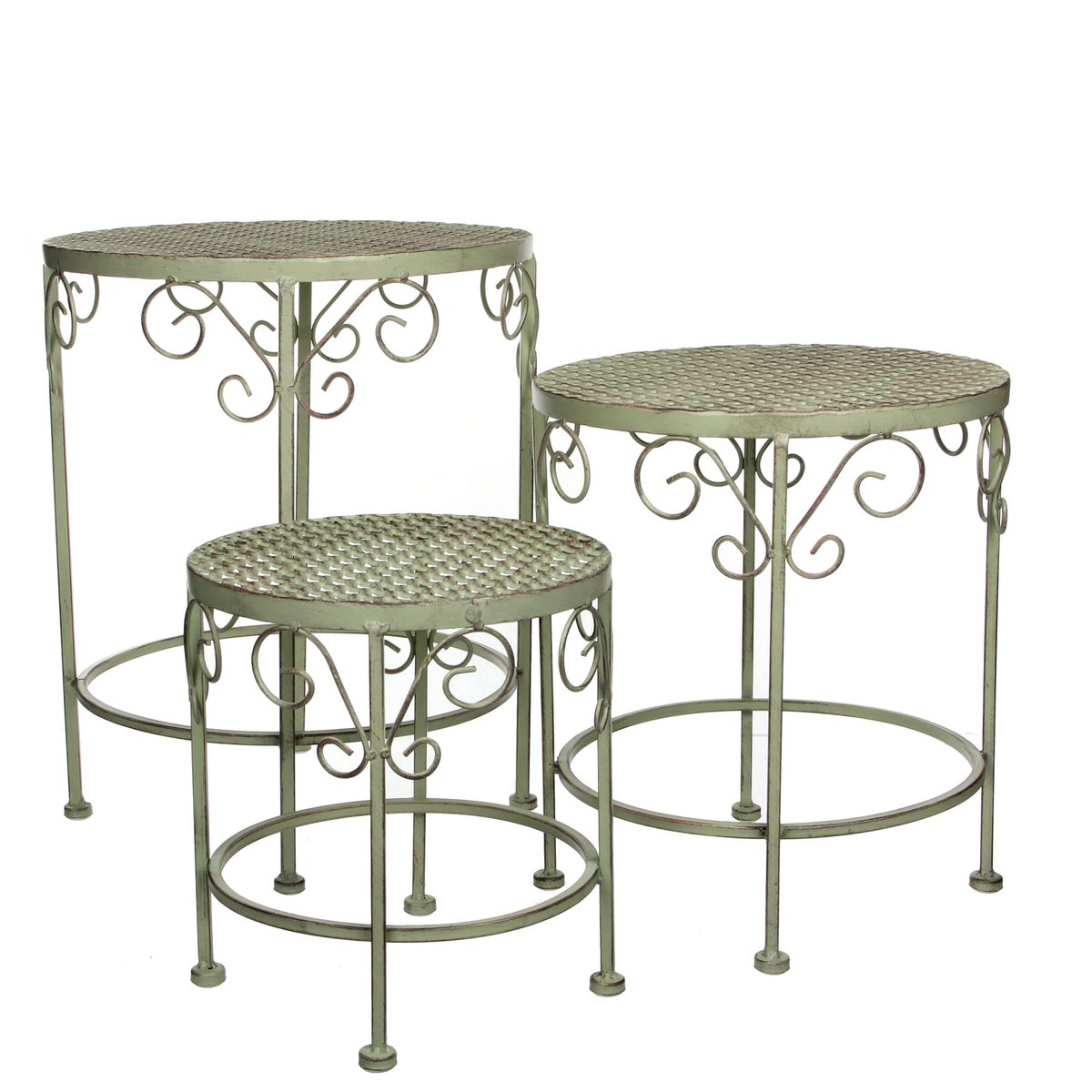 Provence Plantentafel voor Buiten - Set van 3 - H43 x Ø35 cm - Lichtgroen