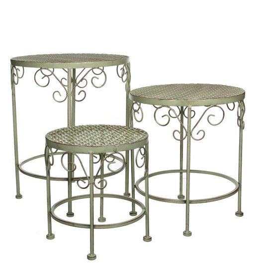 Provence Plantentafel voor Buiten - Set van 3 - H43 x Ø35 cm - Lichtgroen