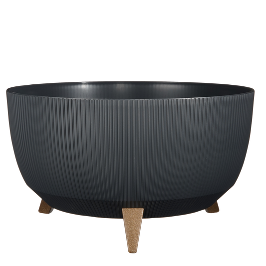 Doppio Bloempot op Poten - H22 x Ø47 cm - Gerecycled Plastic - FSC Mix - Grijs