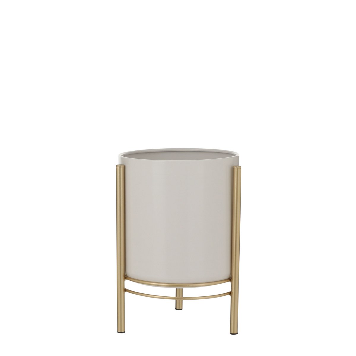 Sverre Bloempot op Standaard - H28 x Ø19 cm - Wit, Goud