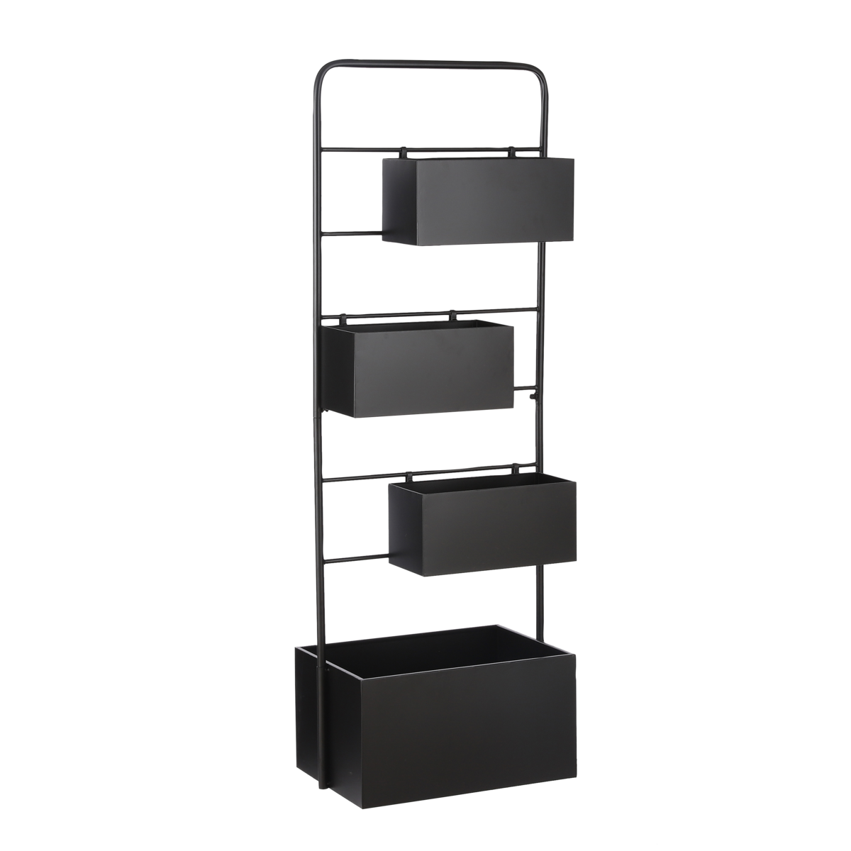 Dani Plantenrek - L37 x B38 x H160 cm - Metaal - Zwart