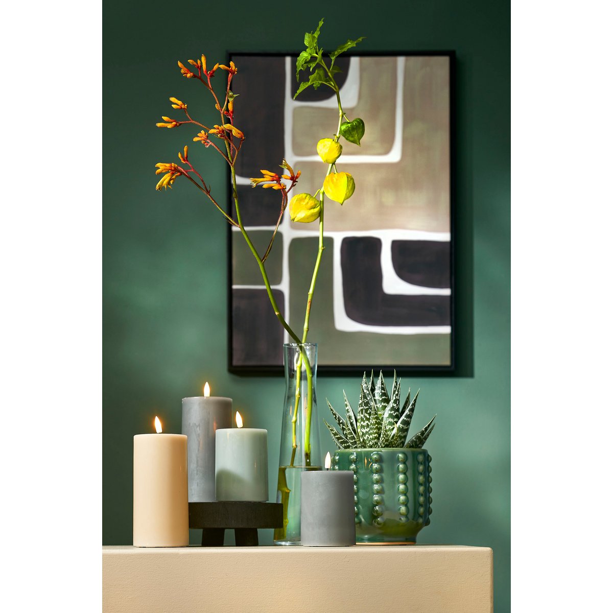 Kubu Muurdecoratie - L50 x H70 cm - Canvas - Zwart