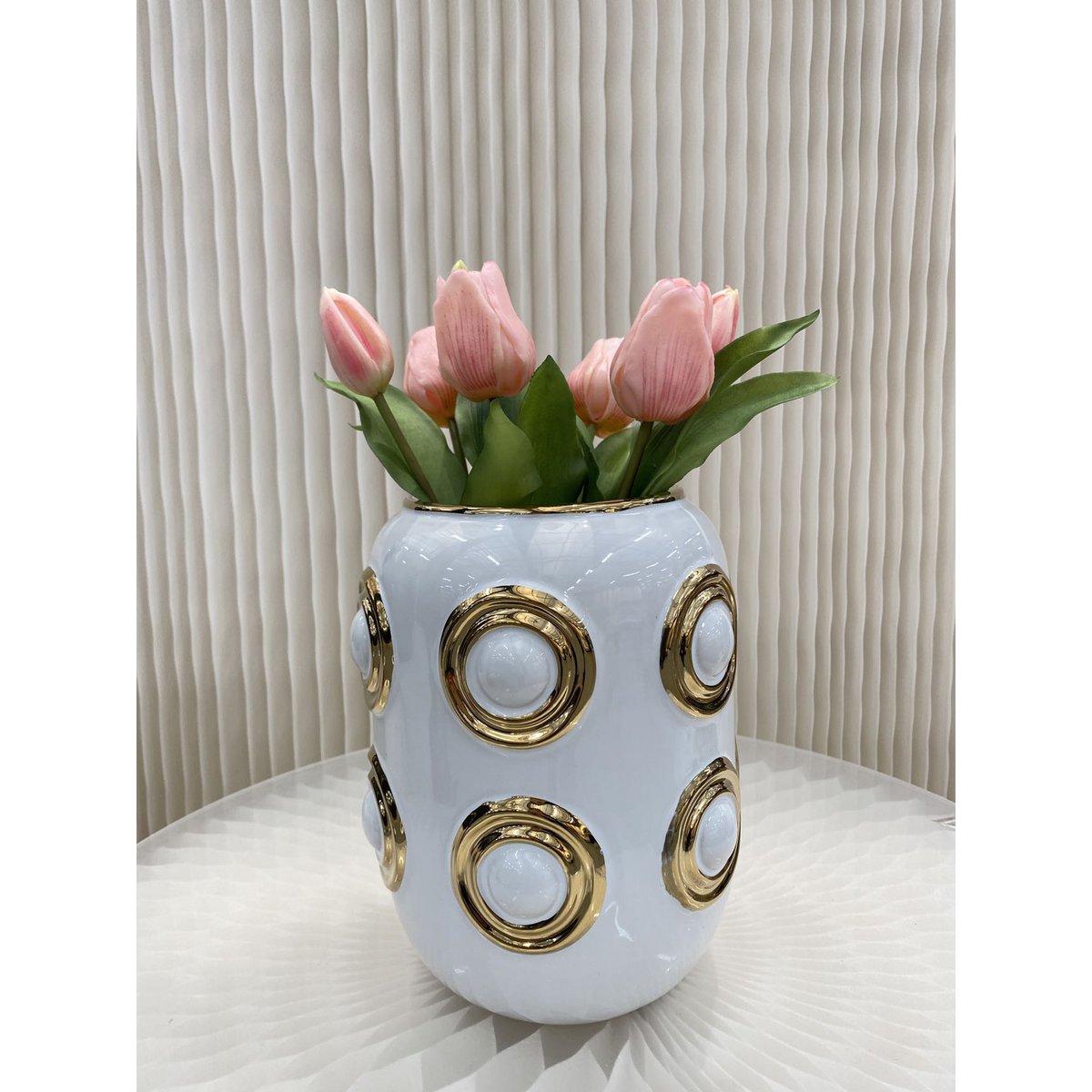 Golden 2 Circle Vase（CV11617-9zwart)zwart