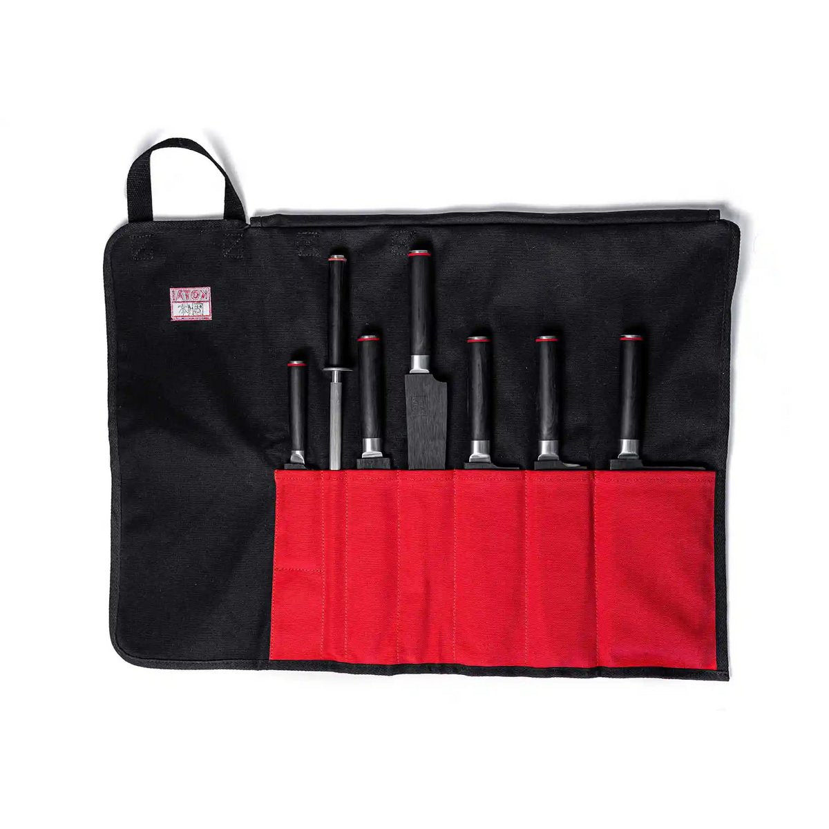 Keukenaccessoires - KOTAI messenroltas - 100% katoen (7 sleuven voor 6 messen en een aanzetstaal)