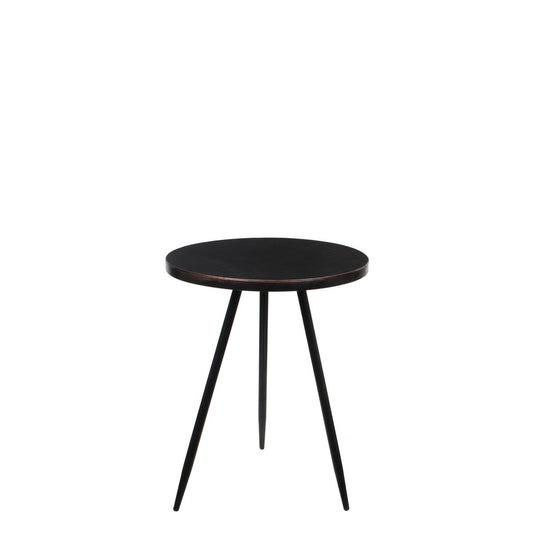 Kent Bijzettafel - H52 x Ø40 cm - Metaal - Zwart