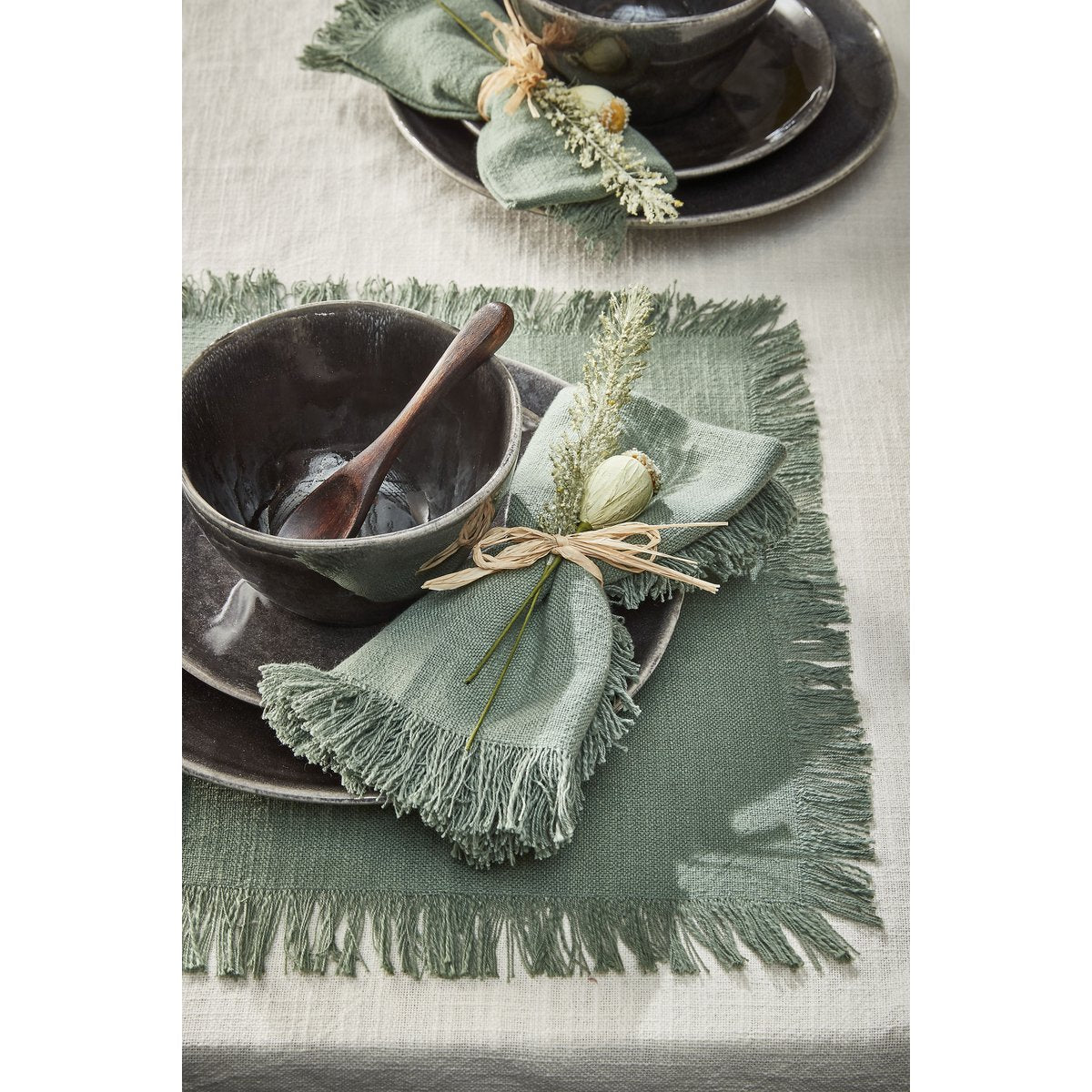 Xavie Placemat - Set van 4 - L48 x B33 cm - Groen