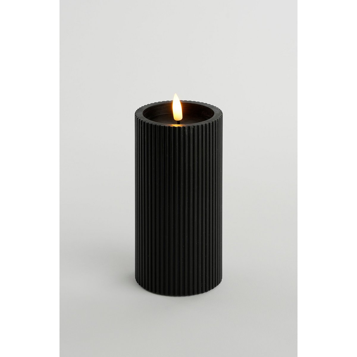 LED Pilaarkaars - Set van 3 - H15 x Ø8 cm - Wax - Zwart