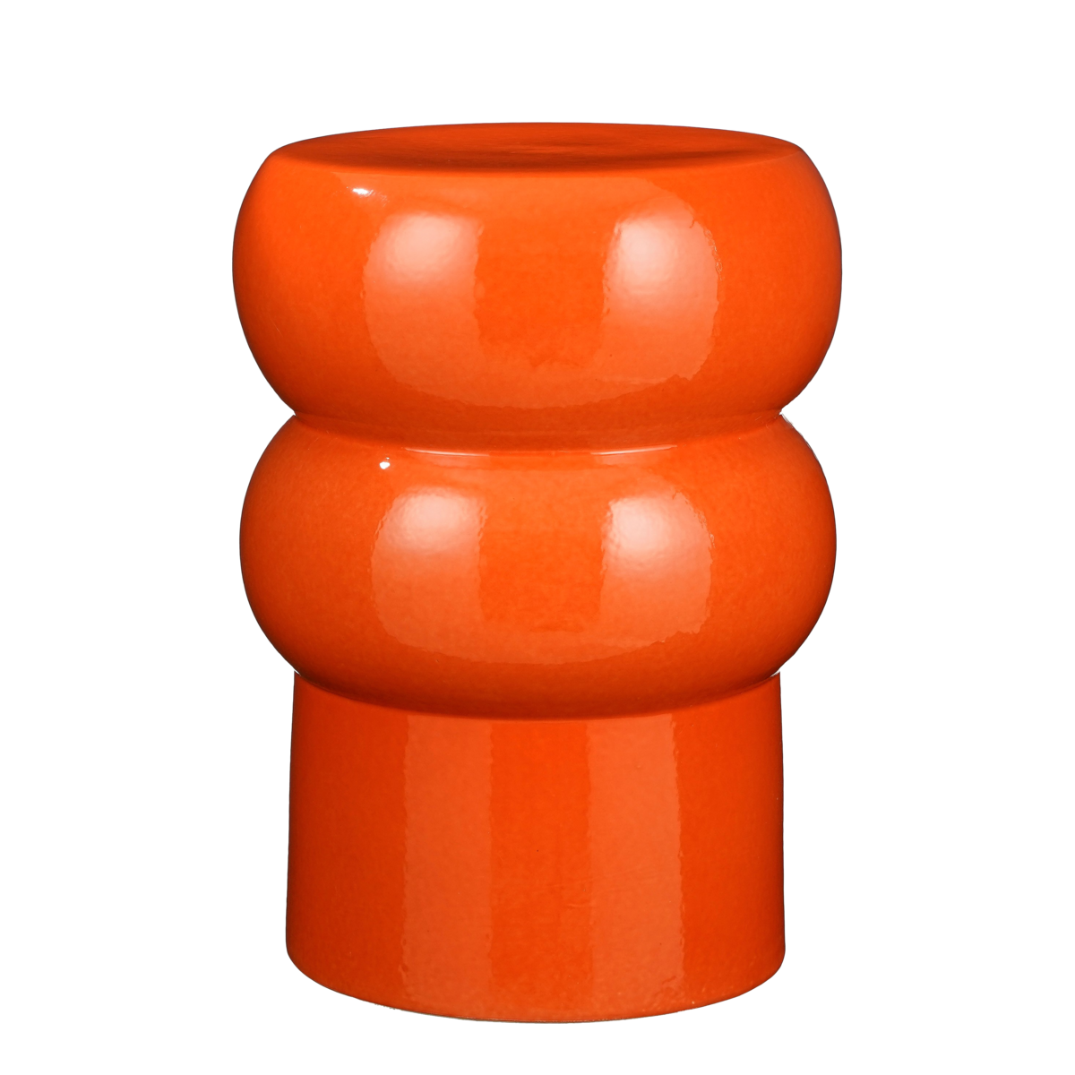 Vendi Bijzettafel - H44 x Ø32 cm - Keramiek - Oranje