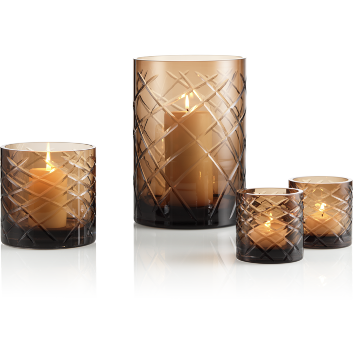 Hurricane Kristallen Kaarhouder Windlicht Klein Bruin | Kandelaar