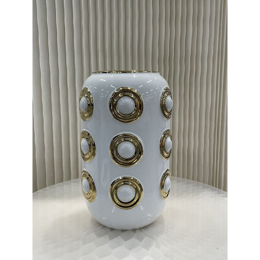 Wit met gouden vaas | Decoratieve Vaas