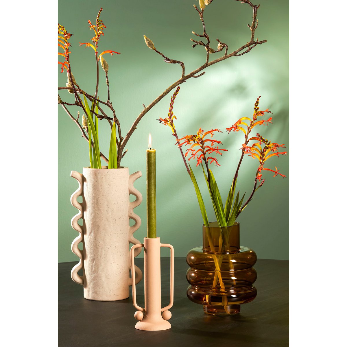 Dinerkaars - Set van 6 - H25 cm - Donkergroen