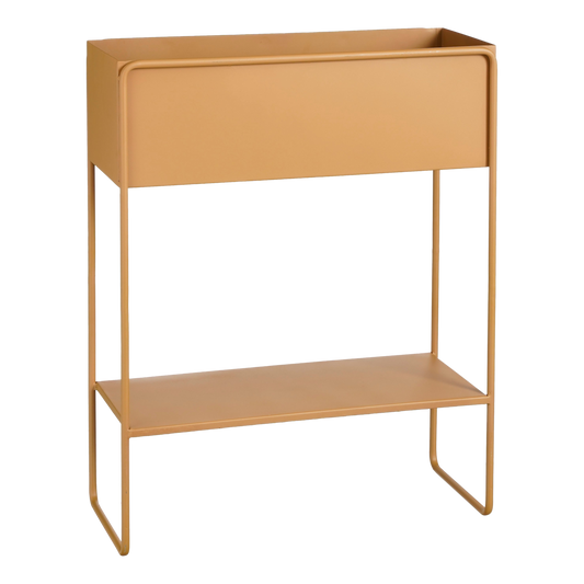 Cubica Staande Plantenbak - L50 x B22 x H64 cm - Metaal - Bruin