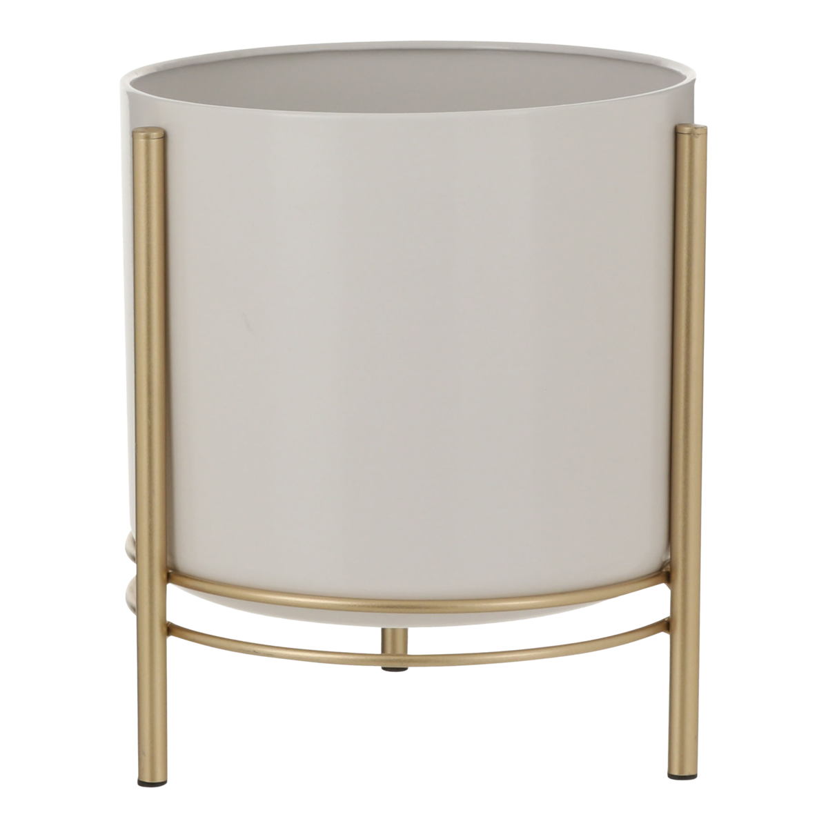 Sverre Bloempot op Standaard - H29 x Ø25 cm - Wit, Goud