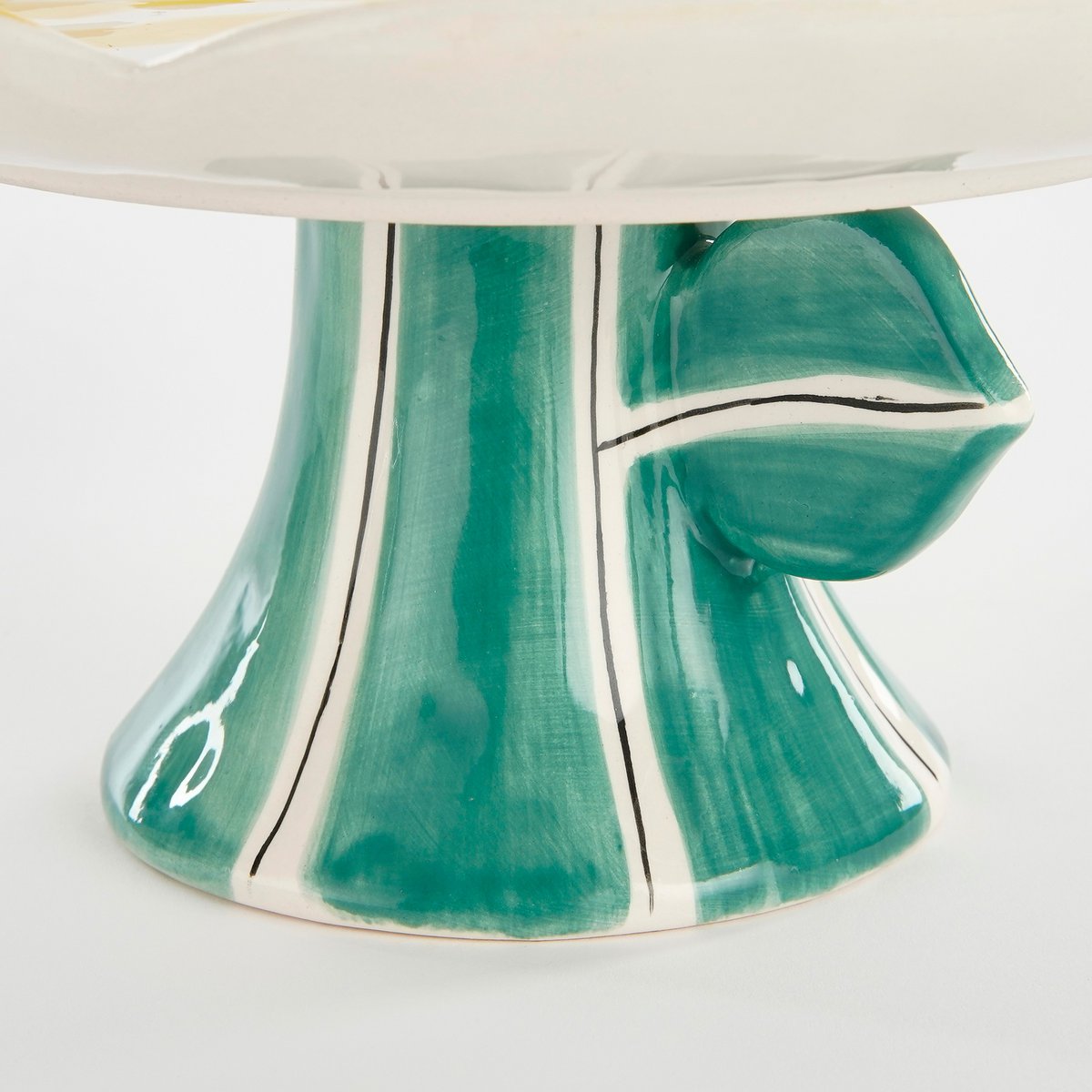 Taartplateau Bloem - H10,5 x Ø21 cm - Dolomiet - Geel