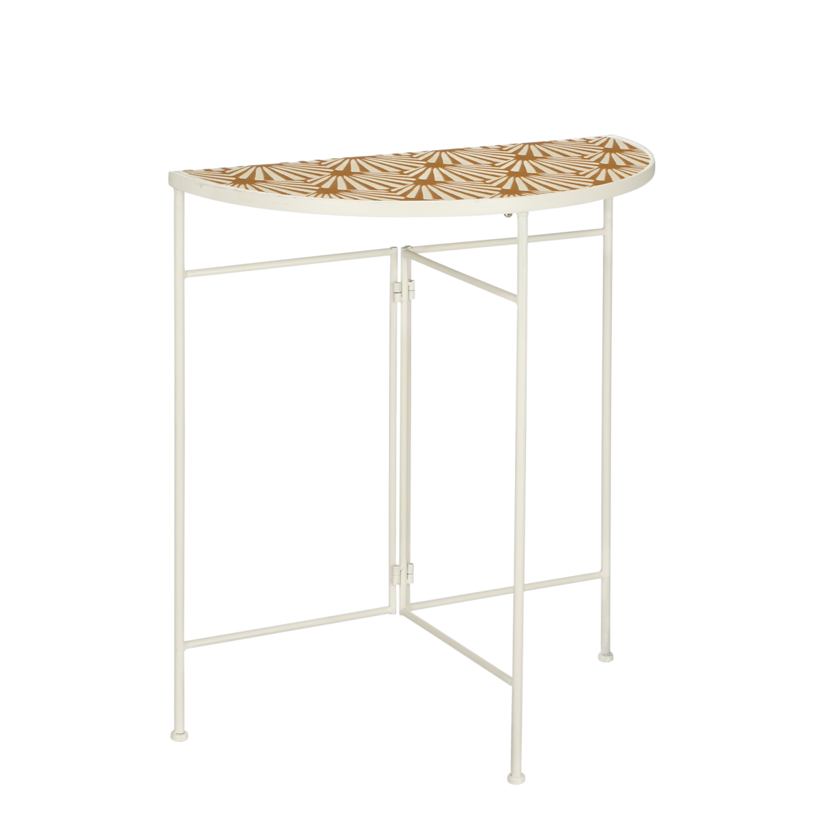 Odile Wandtafel voor Buiten - L63 x B33 x H71 cm - Metaal - Bruin, Wit