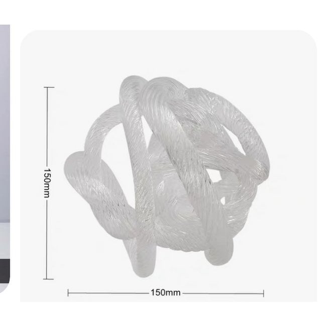 Middelgrote geknoopte glazen sculptuur (M) Diameter: 15 cm