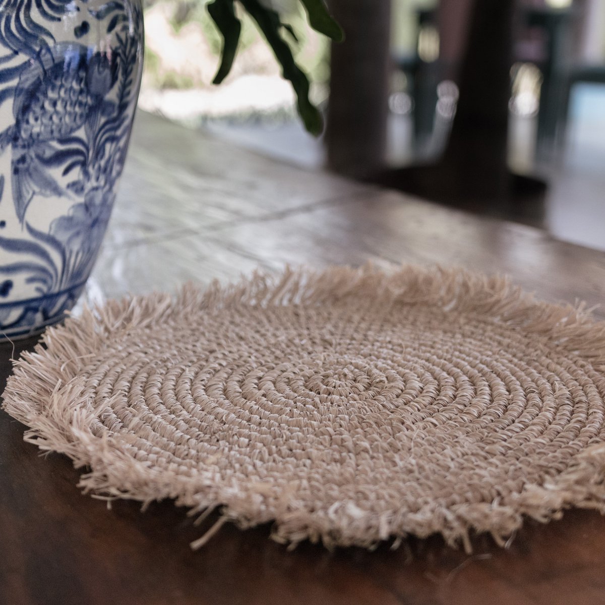 Placemat (set van 2,4 of 6) AMBON | Placemat van Raffia | 35 cm doorsnee