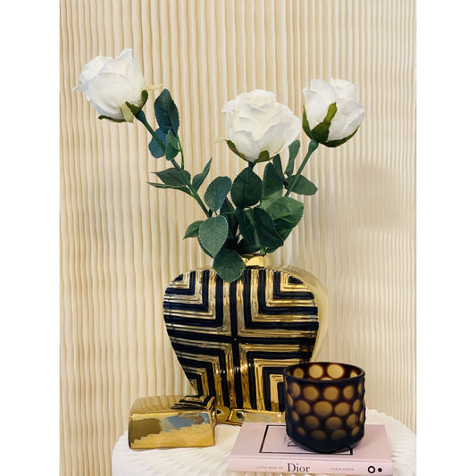 Vaas zwart met goud, klein | Decoratie