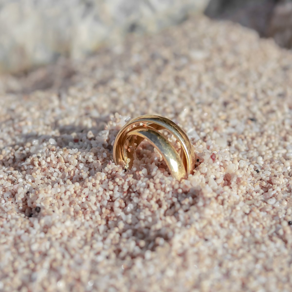 Minimalistische drievoudige ring 18k verguld - gouden ring 925 zilver goud vermeil - meerdere ring 3er ring brede speelring - BATUR