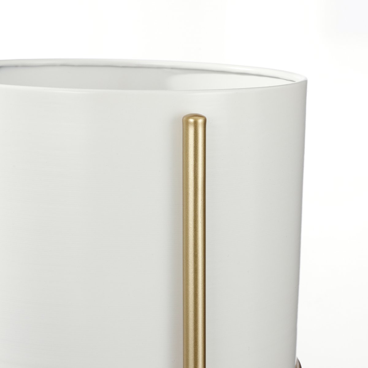 Sverre Bloempot op Standaard - H28 x Ø19 cm - Wit, Goud