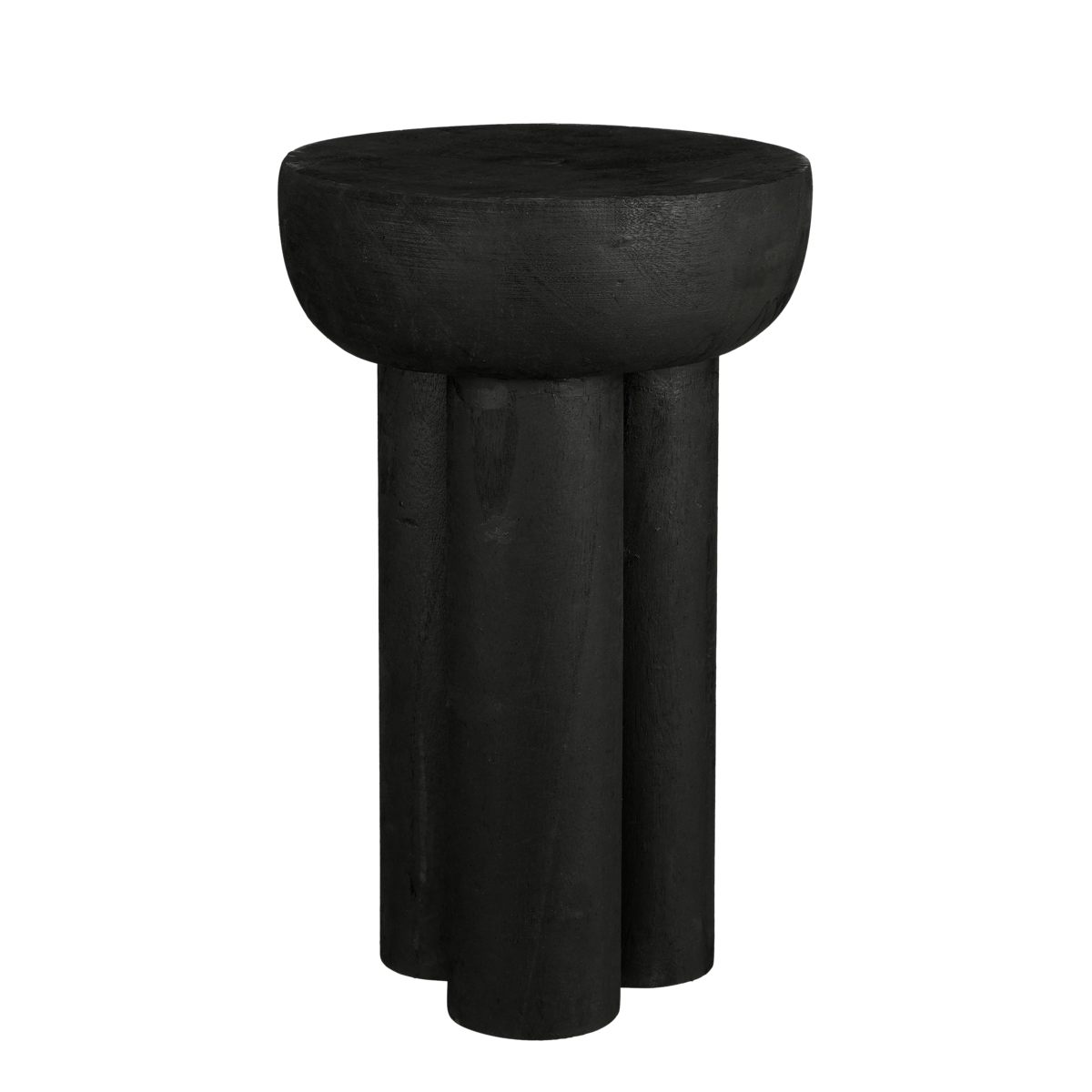 Latty Bijzettafel - H50 x Ø30 cm - Paulownia Hout - Zwart