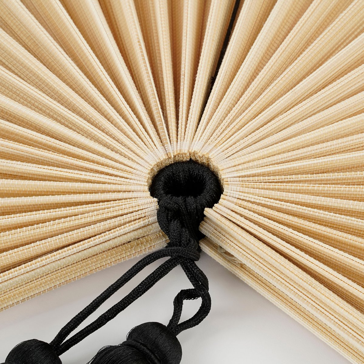 Muurdecoratie Waaier - L105 x B150 cm - Bamboe - Zwart