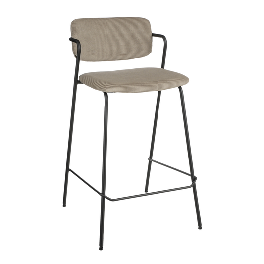 Nanet Barkruk - H91 cm - Velvet - Beige