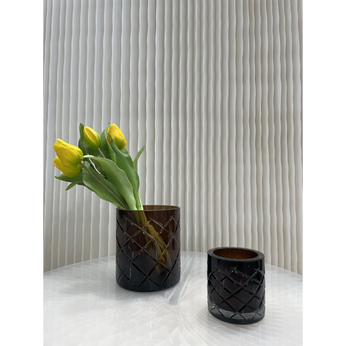 Hurricane Kristallen Kaarhouder Windlicht Klein Bruin | Kandelaar