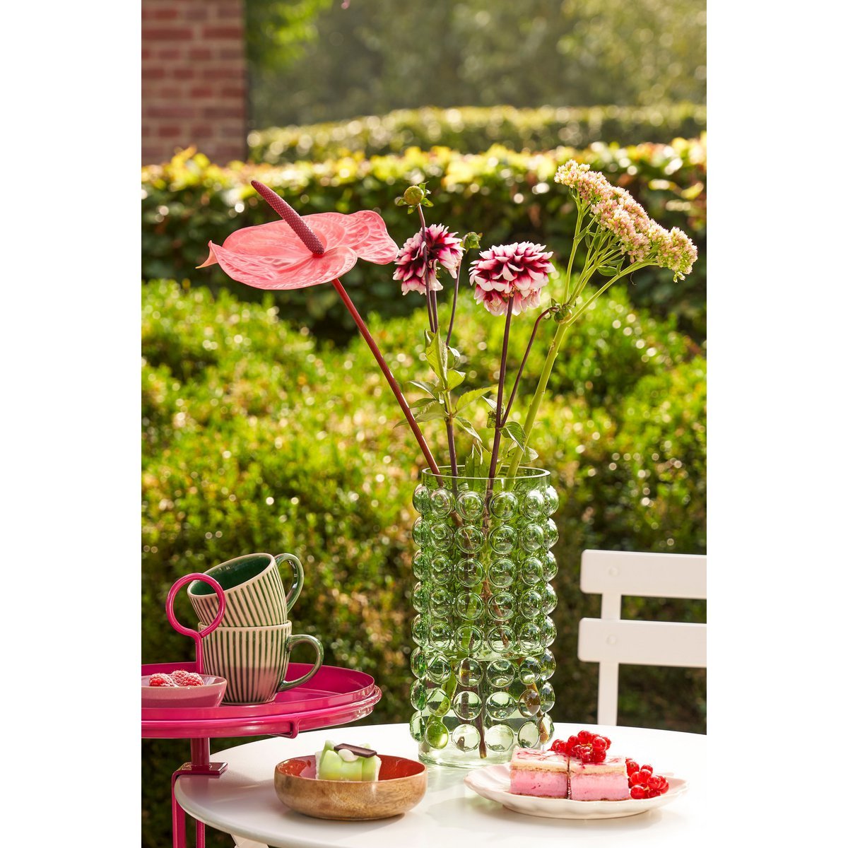 Lausanne Vaas - H25 x Ø12 cm - Glas - Groen