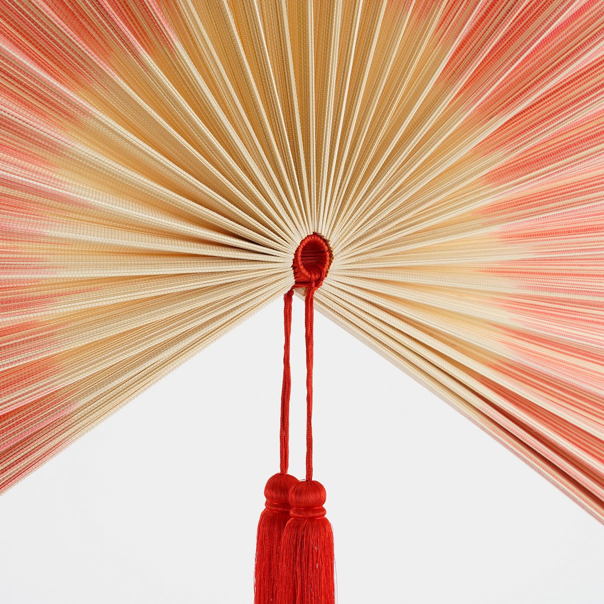 Muurdecoratie Waaier - L105 x B150 cm - Bamboe - Oranje