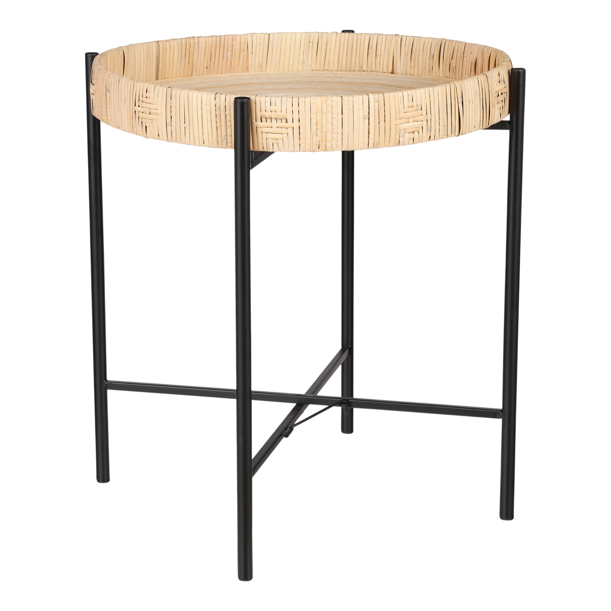 Kaj Bijzettafel - H51 x Ø45 cm - Rotan - Bruin