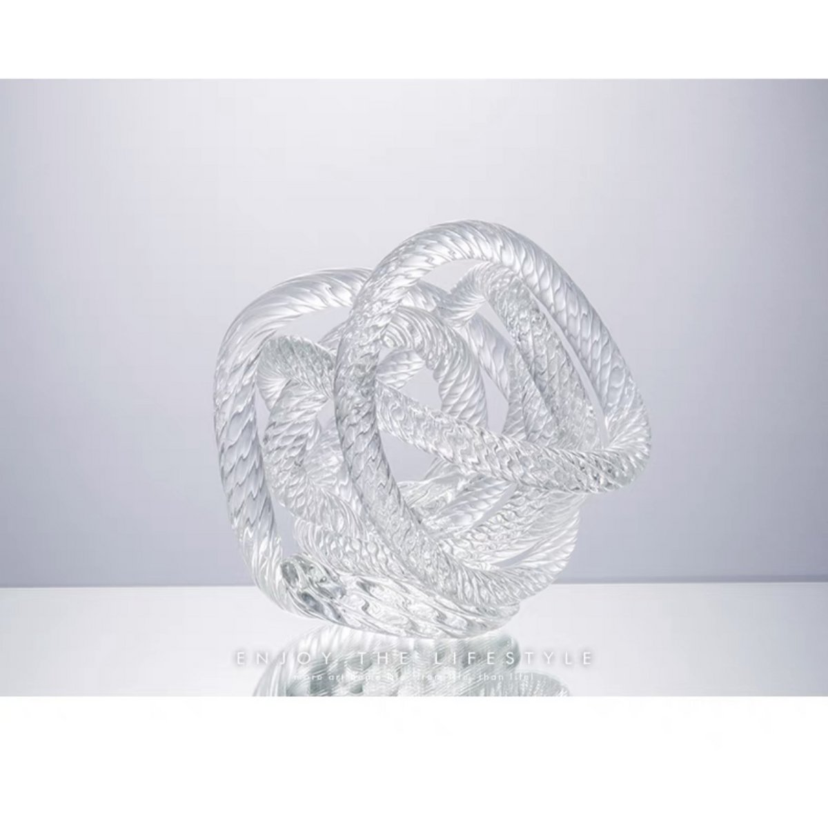 Middelgrote geknoopte glazen sculptuur (M) Diameter: 15 cm