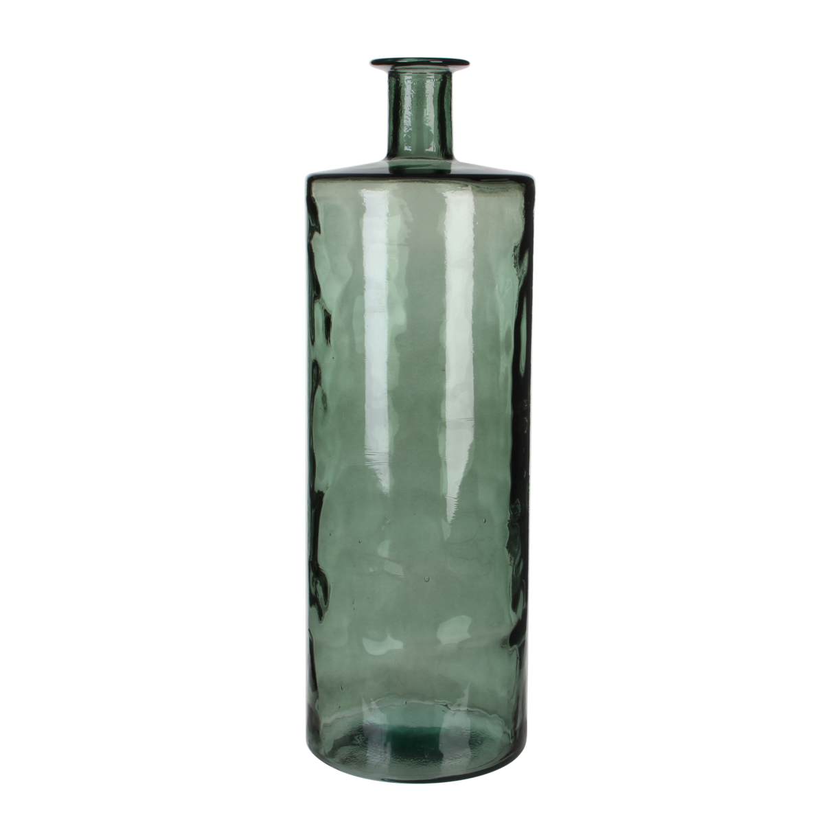 Guan Fles Vaas - H75 x Ø25 cm - Gerecycled Glas - Groen