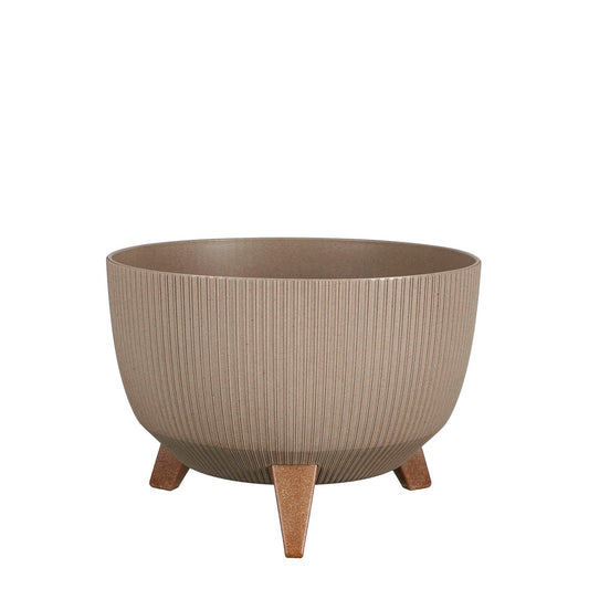 Doppio Bloempot op Poten - H18,5 x Ø33 cm - Polypropyleen - FSC Mix - Taupe