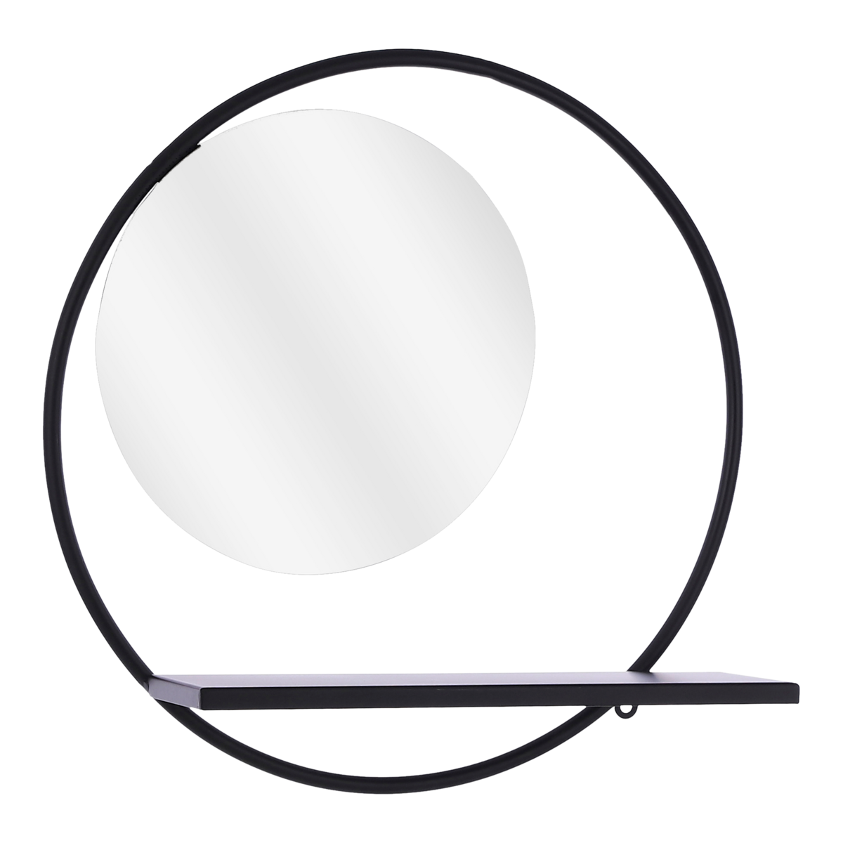 Phoenix Wandspiegel - B11 x Ø39 cm - Metaal - Zwart