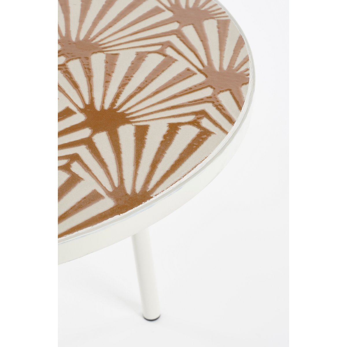 Odile Bijzettafel voor Buiten - H38 x Ø58 cm - Metaal - Bruin, Wit