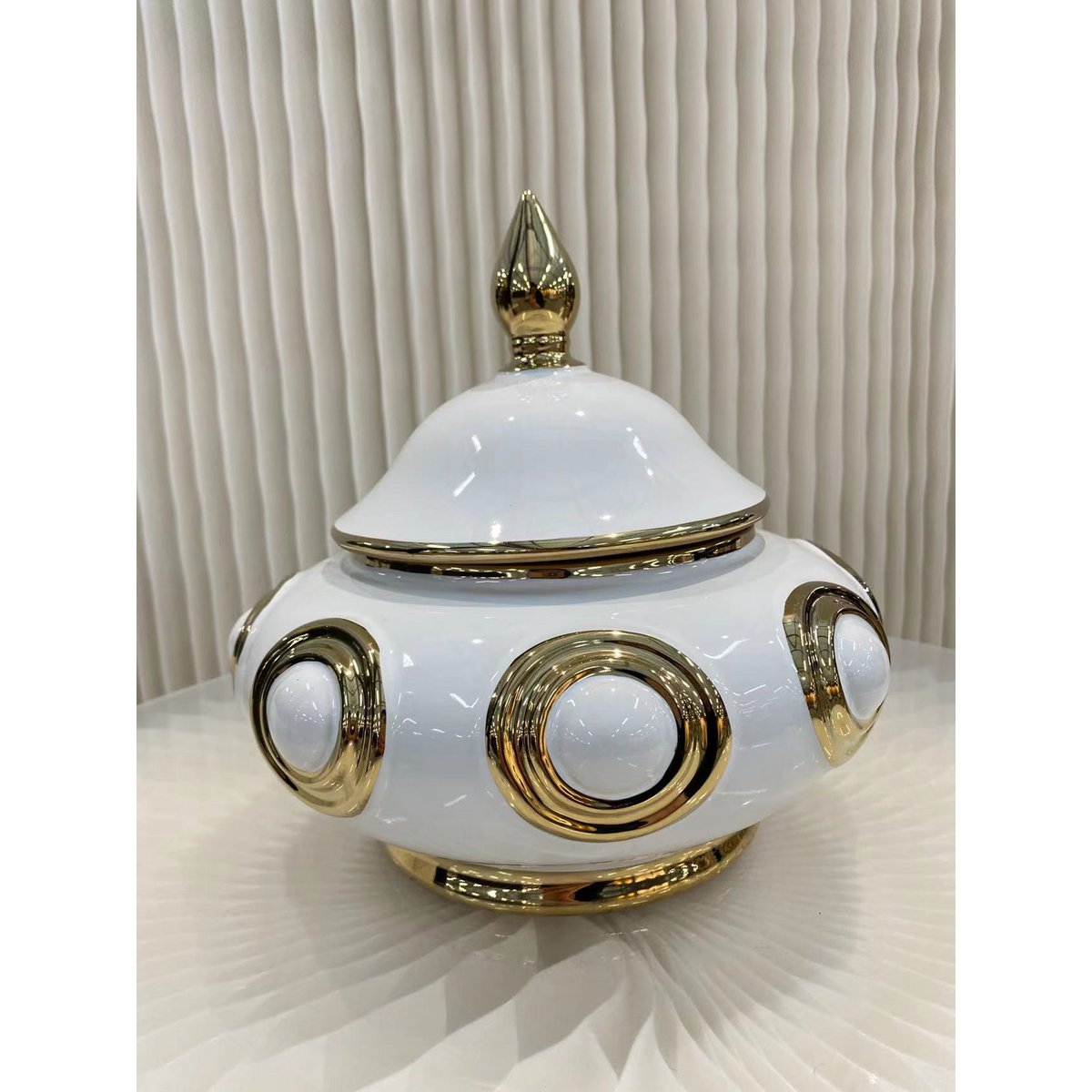 Gouden cirkel gemberpot (CF8146-9WIT)