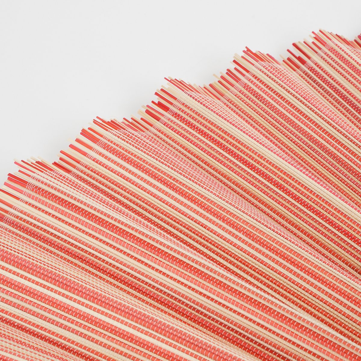 Muurdecoratie Waaier - L105 x B150 cm - Bamboe - Oranje