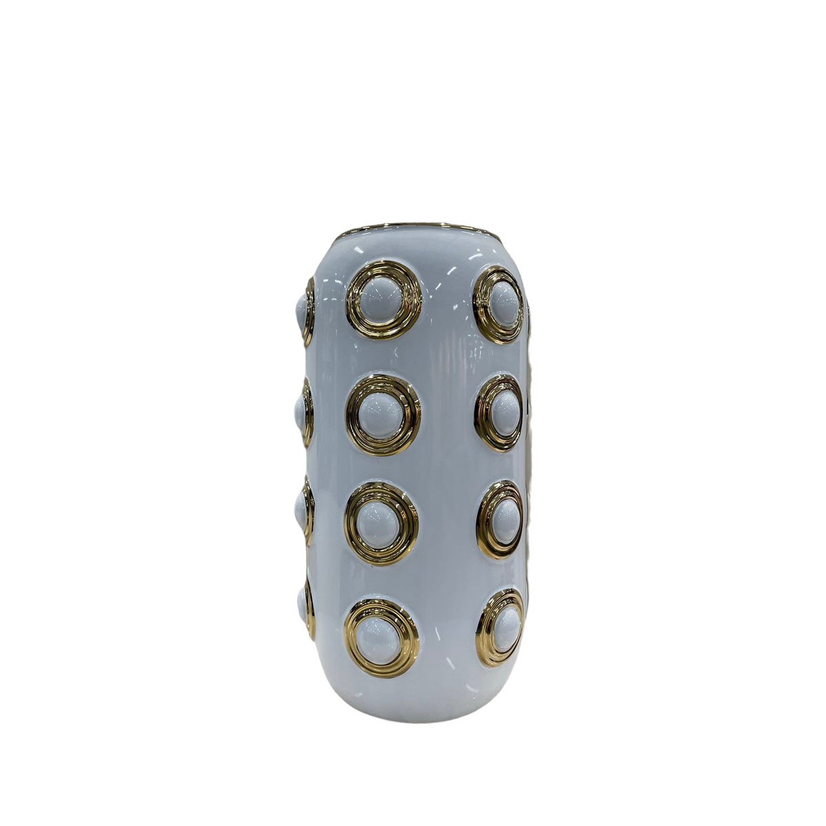 Gouden vaas met 4 cirkels | Decoratieve Vaas