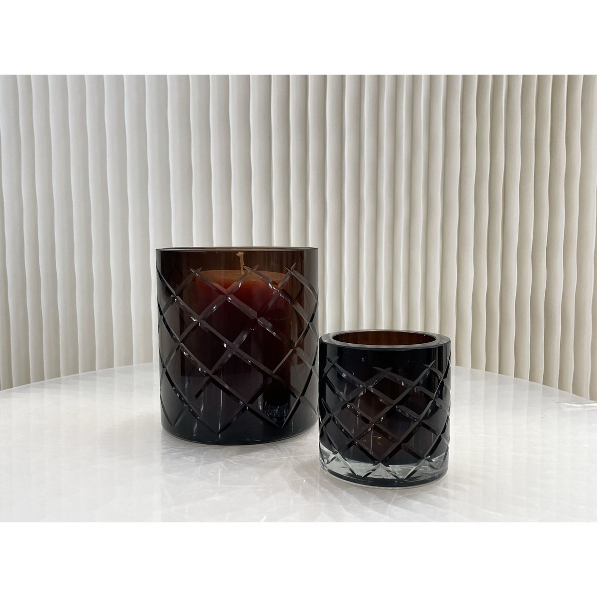 Hurricane Kristallen Kaarhouder Windlicht Klein Bruin | Kandelaar