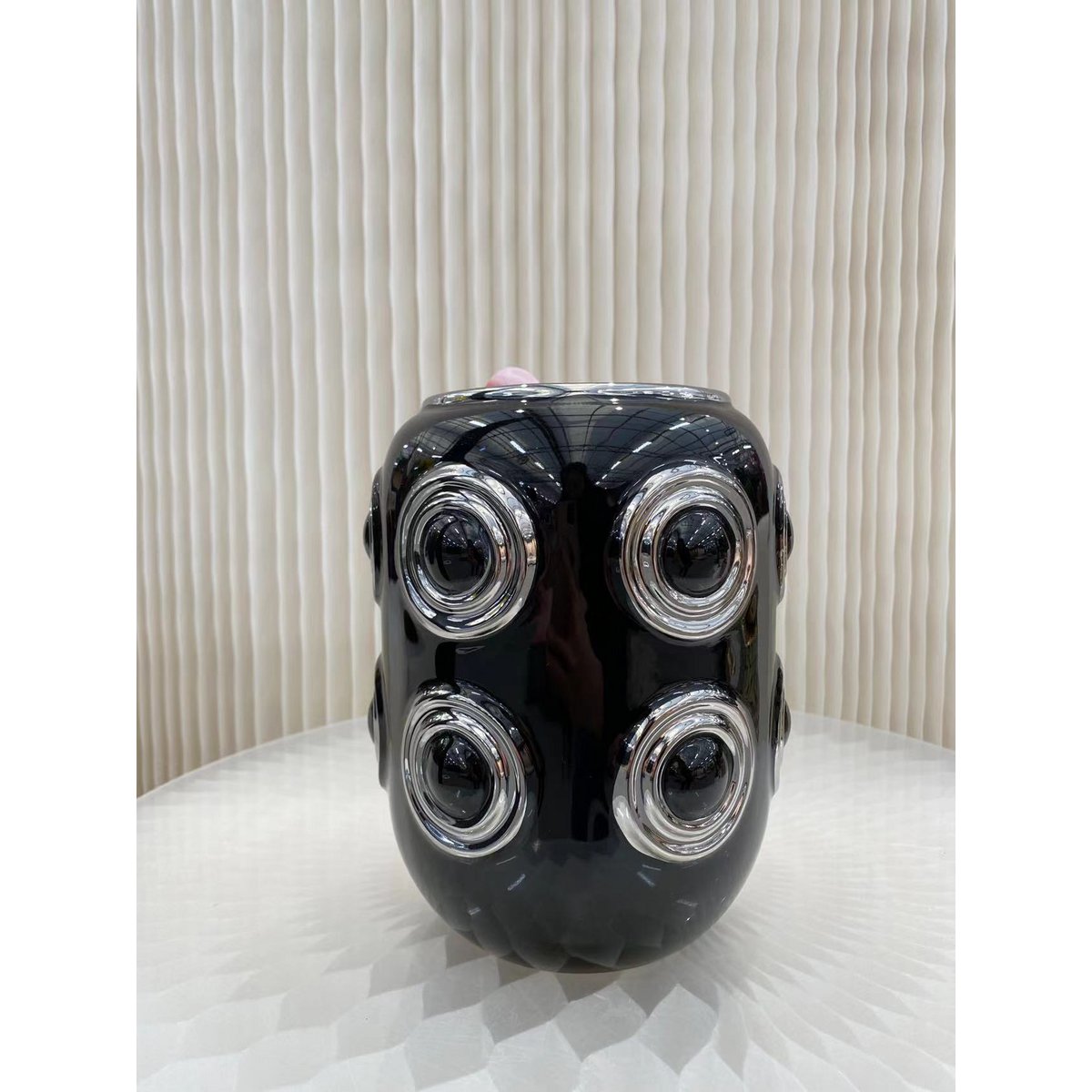 Golden 2 Circle Vase（CV11617-9zwart)zwart